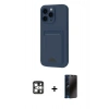 MARSİLYAN™- iPhone 16 Pro Max Kılıf Vadi Çizgi Prime - Siyah 3D Antistatik Hayalet Cam Ekran Koruyucu + PVD Metal Kamera Lens - GS