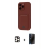 MARSİLYAN™- iPhone 16 Pro Max Kılıf Vadi Çizgi Prime - Siyah 3D Antistatik Hayalet Cam Ekran Koruyucu + PVD Metal Kamera Lens - GD