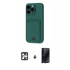 MARSİLYAN™- iPhone 16 Pro Max Kılıf Vadi Çizgi Prime - Siyah 3D Antistatik Hayalet Cam Ekran Koruyucu + PVD Metal Kamera Lens - GS
