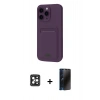 MARSİLYAN™- iPhone 16 Pro Max Kılıf Vadi Çizgi Prime - Siyah 3D Antistatik Hayalet Cam Ekran Koruyucu + PVD Metal Kamera Lens - SH