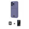 MARSİLYAN™- iPhone 16 Pro Max Kılıf Vadi Çizgi Prime - Siyah 3D Antistatik Hayalet Cam Ekran Koruyucu + PVD Metal Kamera Lens - SH