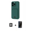 MARSİLYAN™- iPhone 16 Pro Max Kılıf Vadi Çizgi Prime - Siyah 3D Antistatik Hayalet Cam Ekran Koruyucu + PVD Metal Kamera Lens - SH