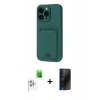 MARSİLYAN™- iPhone 16 Pro Max Kılıf Vadi Çizgi Prime - Siyah 3D Antistatik Hayalet Cam Ekran Koruyucu + Raze Metal Kamera Lens - BZ