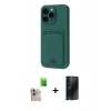 MARSİLYAN™- iPhone 16 Pro Max Kılıf Vadi Çizgi Prime - Siyah 3D Antistatik Hayalet Cam Ekran Koruyucu + Raze Metal Kamera Lens - NLGY
