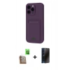 MARSİLYAN™- iPhone 16 Pro Max Kılıf Vadi Çizgi Prime - Siyah 3D Antistatik Hayalet Cam Ekran Koruyucu + Raze Metal Kamera Lens - CLTM