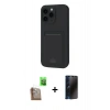 MARSİLYAN™- iPhone 16 Pro Max Kılıf Vadi Çizgi Prime - Siyah 3D Antistatik Hayalet Cam Ekran Koruyucu + Raze Metal Kamera Lens - CLTM