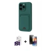 MARSİLYAN™- iPhone 16 Pro Max Kılıf Vadi Çizgi Prime - Siyah 3D Antistatik Mat Seramik Nano Ekran Koruyucu + Bilvis Titan Kamera Lens - SH