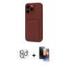 MARSİLYAN™- iPhone 16 Pro Max Kılıf Vadi Çizgi Prime - Siyah 3D Antistatik Mat Seramik Nano Ekran Koruyucu + Gümüş Pers Alüminyum Kamera Lens
