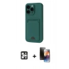 MARSİLYAN™- iPhone 16 Pro Max Kılıf Vadi Çizgi Prime - Siyah 3D Antistatik Mat Seramik Nano Ekran Koruyucu + PVD Metal Kamera Lens - GS