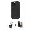 MARSİLYAN™- iPhone 16 Pro Max Kılıf Vadi Çizgi Prime - Siyah 3D Antistatik Mat Seramik Nano Ekran Koruyucu + Bilvis Titan Kamera Lens - GS