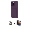 MARSİLYAN™- iPhone 16 Pro Max Kılıf Vadi Çizgi Prime - Siyah 3D Antistatik Mat Seramik Nano Ekran Koruyucu + PVD Metal Kamera Lens - GD