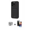MARSİLYAN™- iPhone 16 Pro Max Kılıf Vadi Çizgi Prime - Siyah 3D Antistatik Mat Seramik Nano Ekran Koruyucu + Pers Alüminyum Kamera Lens - GI