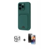 MARSİLYAN™- iPhone 16 Pro Max Kılıf Vadi Çizgi Prime - Siyah 3D Antistatik Mat Seramik Nano Ekran Koruyucu + Gümüş Pers Alüminyum Kamera Lens