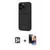 MARSİLYAN™- iPhone 16 Pro Max Kılıf Vadi Çizgi Prime - Siyah 3D Antistatik Mat Seramik Nano Ekran Koruyucu + PVD Metal Kamera Lens - GS