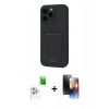 MARSİLYAN™- iPhone 16 Pro Max Kılıf Vadi Çizgi Prime - Siyah 3D Antistatik Mat Seramik Nano Ekran Koruyucu + Raze Metal Kamera Lens - BZ