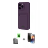 MARSİLYAN™- iPhone 16 Pro Max Kılıf Vadi Çizgi Prime - Siyah 3D Antistatik Mat Seramik Nano Ekran Koruyucu + Siyah Raze Metal Kamera Lens