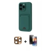 MARSİLYAN™- iPhone 16 Pro Max Kılıf Vadi Çizgi Prime - Siyah 3D Antistatik Mat Seramik Nano Ekran Koruyucu + Pers Alüminyum Kamera Lens - CLTM