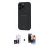 MARSİLYAN™- iPhone 16 Pro Max Kılıf Vadi Çizgi Prime - Siyah 3D Antistatik Mat Seramik Nano Ekran Koruyucu + Bilvis Titan Kamera Lens - SH