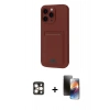 MARSİLYAN™- iPhone 16 Pro Max Kılıf Vadi Çizgi Prime - Siyah 3D Antistatik Mat Seramik Nano Ekran Koruyucu + PVD Metal Kamera Lens - GD