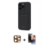 MARSİLYAN™- iPhone 16 Pro Max Kılıf Vadi Çizgi Prime - Siyah 3D Antistatik Mat Seramik Nano Ekran Koruyucu + Pers Alüminyum Kamera Lens - CLTM