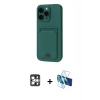 MARSİLYAN™- iPhone 16 Pro Max Kılıf Vadi Çizgi Prime - Siyah 3D Antistatik Seramik Nano Ekran Koruyucu + Gümüş PVD Metal Kamera Lens