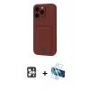 MARSİLYAN™- iPhone 16 Pro Max Kılıf Vadi Çizgi Prime - Siyah 3D Antistatik Seramik Nano Ekran Koruyucu + Gümüş PVD Metal Kamera Lens