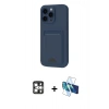 MARSİLYAN™- iPhone 16 Pro Max Kılıf Vadi Çizgi Prime - Siyah 3D Antistatik Seramik Nano Ekran Koruyucu + Gümüş PVD Metal Kamera Lens