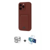 MARSİLYAN™- iPhone 16 Pro Max Kılıf Vadi Çizgi Prime - Siyah 3D Antistatik Seramik Nano Ekran Koruyucu + Pers Alüminyum Kamera Lens - GS