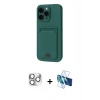 MARSİLYAN™- iPhone 16 Pro Max Kılıf Vadi Çizgi Prime - Siyah 3D Antistatik Seramik Nano Ekran Koruyucu + Pers Alüminyum Kamera Lens - GS