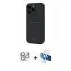 MARSİLYAN™- iPhone 16 Pro Max Kılıf Vadi Çizgi Prime - Siyah 3D Antistatik Seramik Nano Ekran Koruyucu + Pers Alüminyum Kamera Lens - GS