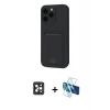 MARSİLYAN™- iPhone 16 Pro Max Kılıf Vadi Çizgi Prime - Siyah 3D Antistatik Seramik Nano Ekran Koruyucu + PVD Metal Kamera Lens - SH