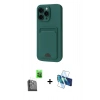 MARSİLYAN™- iPhone 16 Pro Max Kılıf Vadi Çizgi Prime - Siyah 3D Antistatik Seramik Nano Ekran Koruyucu + Raze Metal Kamera Lens - SH