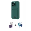 MARSİLYAN™- iPhone 16 Pro Max Kılıf Vadi Çizgi Prime - Siyah 3D Antistatik Seramik Nano Ekran Koruyucu + Bilvis Titan Kamera Lens - SH