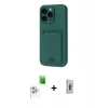 MARSİLYAN™- iPhone 16 Pro Max Kılıf Vadi Çizgi Prime - Siyah Bilvis 3D Cam Ekran Koruyucu + Raze Metal Kamera Lens - BZ