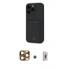 MARSİLYAN™- iPhone 16 Pro Max Kılıf Vadi Çizgi Prime - Siyah Bilvis 3D Cam Ekran Koruyucu + Çöl Titanyum Pers Alüminyum Kamera Lens
