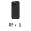 MARSİLYAN™- iPhone 16 Pro Max Kılıf Vadi Çizgi Prime - Siyah Bilvis 3D Cam Ekran Koruyucu + Pers Alüminyum Kamera Lens - GI