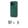 MARSİLYAN™- iPhone 16 Pro Max Kılıf Vadi Çizgi Prime - Siyah Bilvis 3D Cam Ekran Koruyucu + Pers Alüminyum Kamera Lens - GI