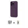 MARSİLYAN™- iPhone 16 Pro Max Kılıf Vadi Çizgi Prime - Siyah Bilvis 3D Cam Ekran Koruyucu + Pers Alüminyum Kamera Lens - GI