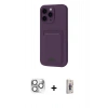 MARSİLYAN™- iPhone 16 Pro Max Kılıf Vadi Çizgi Prime - Siyah Bilvis 3D Cam Ekran Koruyucu + Pers Alüminyum Kamera Lens - GS