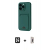 MARSİLYAN™- iPhone 16 Pro Max Kılıf Vadi Çizgi Prime - Siyah Bilvis 3D Cam Ekran Koruyucu + PVD Metal Kamera Lens - SH