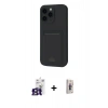 MARSİLYAN™- iPhone 16 Pro Max Kılıf Vadi Çizgi Prime - Siyah Bilvis 3D Cam Ekran Koruyucu + Titanyum Gri Bilvis Titan Kamera Lens