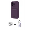 MARSİLYAN™- iPhone 16 Pro Max Kılıf Vadi Çizgi Prime - Siyah Bilvis 3X AR Hayalet Cam Ekran Koruyucu + Pers Alüminyum Kamera Lens - GS