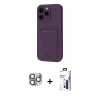 MARSİLYAN™- iPhone 16 Pro Max Kılıf Vadi Çizgi Prime - Siyah Bilvis 3X AR Hayalet Cam Ekran Koruyucu + Pers Alüminyum Kamera Lens - GI