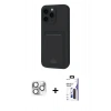 MARSİLYAN™- iPhone 16 Pro Max Kılıf Vadi Çizgi Prime - Siyah Bilvis 3X AR Hayalet Cam Ekran Koruyucu + Pers Alüminyum Kamera Lens - GS