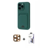 MARSİLYAN™- iPhone 16 Pro Max Kılıf Vadi Çizgi Prime - Siyah Bilvis 3X AR Hayalet Cam Ekran Koruyucu + Pers Alüminyum Kamera Lens - CLTM