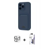 MARSİLYAN™- iPhone 16 Pro Max Kılıf Vadi Çizgi Prime - Siyah Bilvis 3X AR Hayalet Cam Ekran Koruyucu + Pers Alüminyum Kamera Lens - GS
