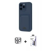 MARSİLYAN™- iPhone 16 Pro Max Kılıf Vadi Çizgi Prime - Siyah Bilvis 3X AR Hayalet Cam Ekran Koruyucu + Pers Alüminyum Kamera Lens - GI