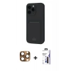 MARSİLYAN™- iPhone 16 Pro Max Kılıf Vadi Çizgi Prime - Siyah Bilvis 3X AR Hayalet Cam Ekran Koruyucu + Pers Alüminyum Kamera Lens - CLTM