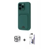 MARSİLYAN™- iPhone 16 Pro Max Kılıf Vadi Çizgi Prime - Siyah Bilvis 3X AR Hayalet Cam Ekran Koruyucu + Pers Alüminyum Kamera Lens - GI