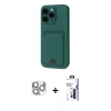 MARSİLYAN™- iPhone 16 Pro Max Kılıf Vadi Çizgi Prime - Siyah Bilvis 3X AR Hayalet Cam Ekran Koruyucu + Pers Alüminyum Kamera Lens - GS